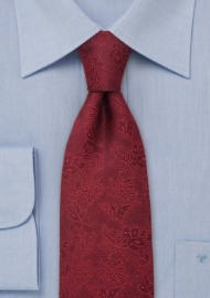 Cherry Red Floral Tie by Chevalier