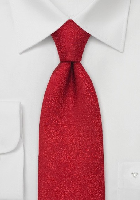 Floral Silk Tie by Chevalier in Venetian-Red