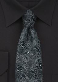 Black and Silver Silk Tie by Chvalier