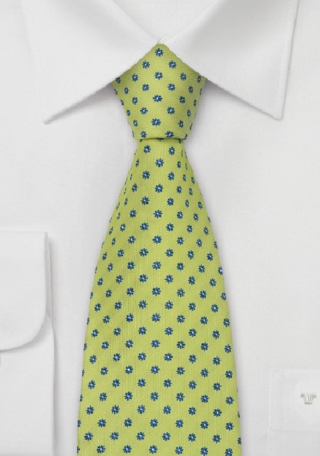 Spring-Green Floral Tie by Chevalier