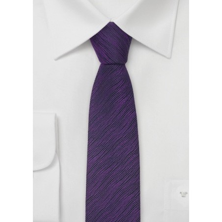 Trendy Skinny Tie in Black and Purple