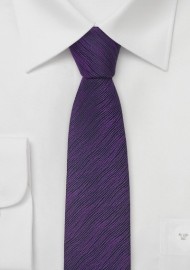 Trendy Skinny Tie in Black and Purple
