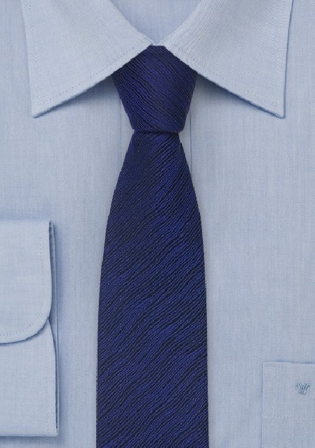 Skinny Tie in Black and Blue