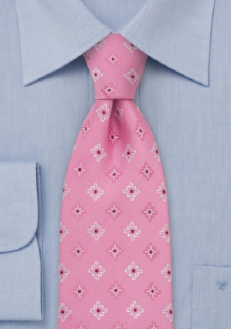 Rose-Pink Floral Tie by Chevalier