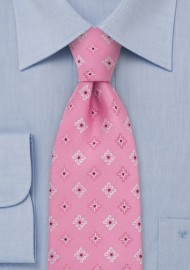 Rose-Pink Floral Tie by Chevalier
