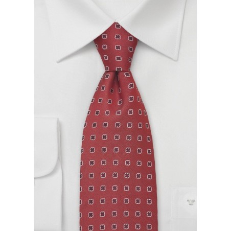 Venetian-Red Silk Tie by Designer Chevalier