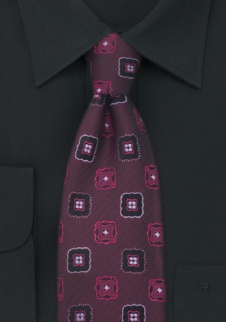 Maroon Red Silk Tie by Chevalier