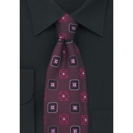 Maroon Red Silk Tie by Chevalier