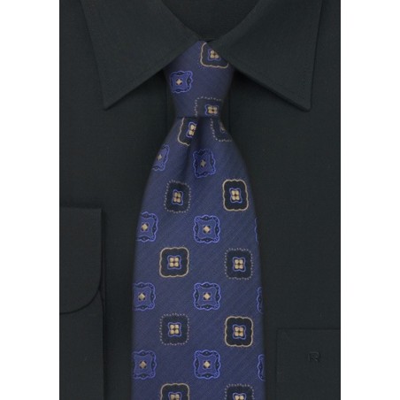 Midnight-Blue Floral Tie by Chavalier
