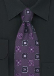 Dark Purple Floral Tie by Chevalier