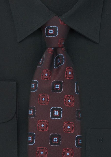 Dark Burgundy Red Silk Tie by Chevalier
