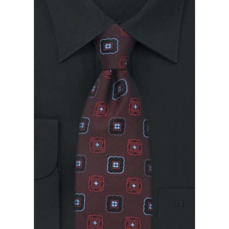 Dark Burgundy Red Silk Tie by Chevalier