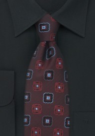 Dark Burgundy Red Silk Tie by Chevalier