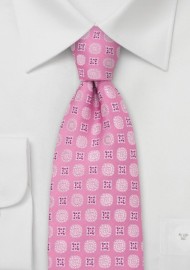 Pink Floral Pattern Silk Tie by Chevalier