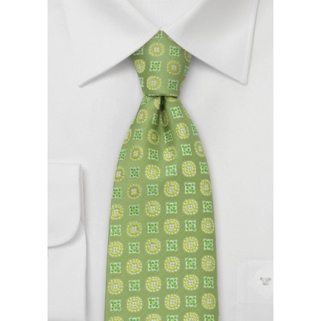 Lime Green Floral Tie by Chevalier