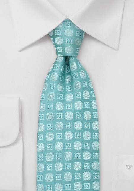 Aqua-Blue Floral Tie by Chevalier