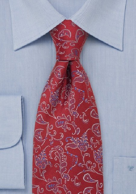 Cherry Red Silk Tie by Chevalier