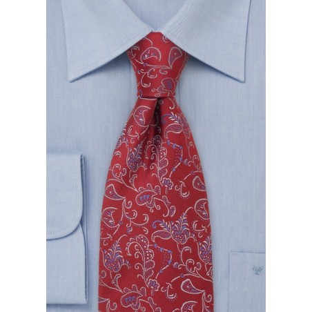 Cherry Red Silk Tie by Chevalier