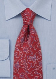 Cherry Red Silk Tie by Chevalier