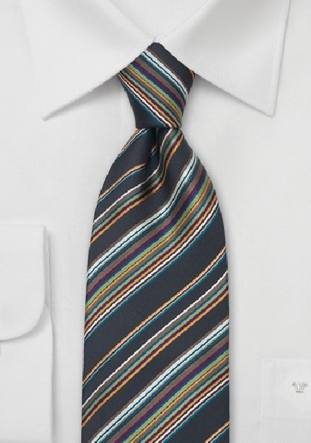 Modern Italian Striped Silk Tie
