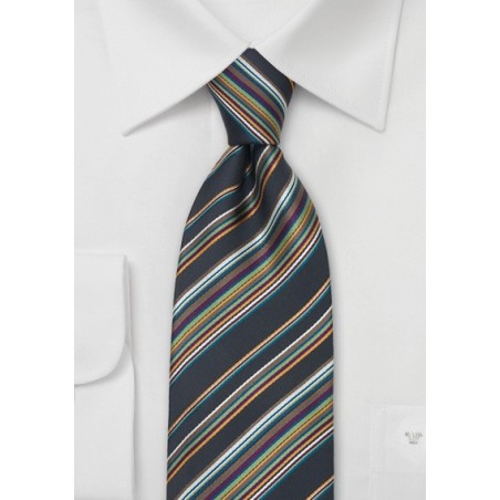 Modern Italian Striped Silk Tie
