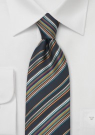 Modern Italian Striped Silk Tie