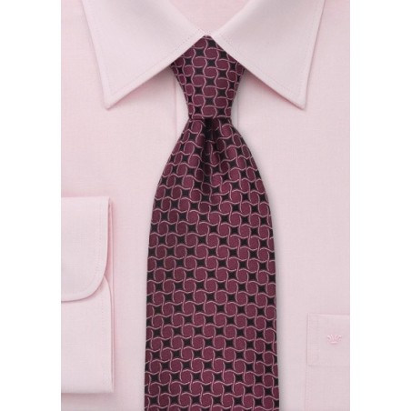 Burgundy-Red Designer Silk Tie