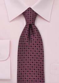 Burgundy-Red Designer Silk Tie