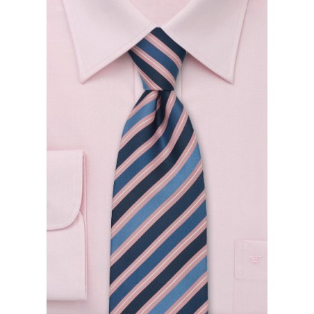 Striped Tie by Cavallieri in Blue and Pink
