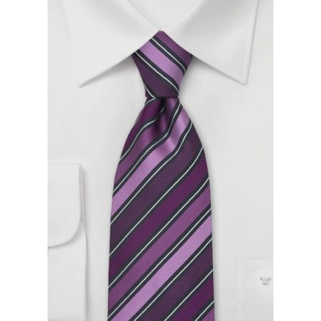 Modern Purple Striped Necktie by Cavallieri