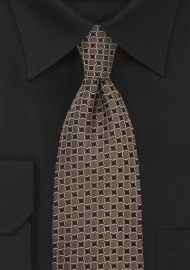 Brown and Black Designer Silk Tie