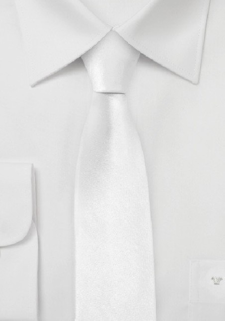 Trendy White Skinny Tie