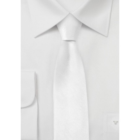 Trendy White Skinny Tie