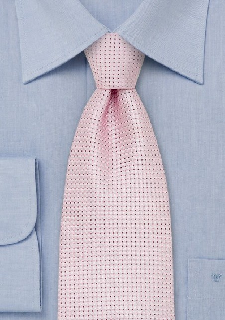 Silver Pink Silk Tie