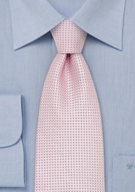 Silver Pink Silk Tie