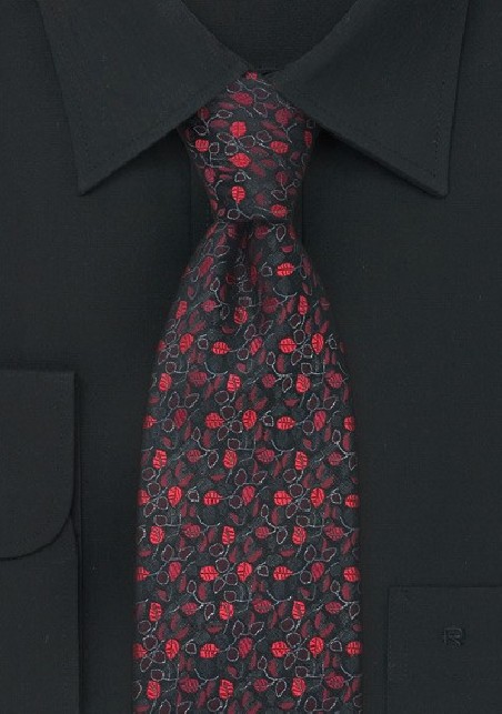 Black and Red Silk Tie by Chevalier