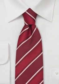 Red and White Striped Necktie