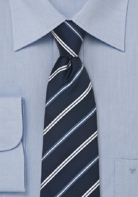 Elegant Navy Blue Silk Necktie