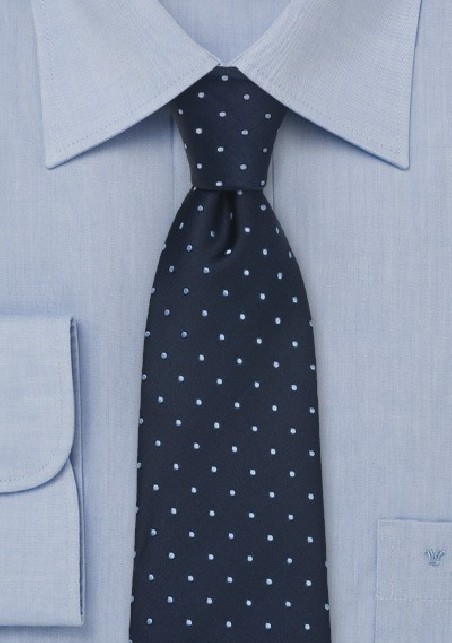 Navy Blue Polka Dot Tie by Chevalier