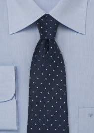 Navy Blue Polka Dot Tie by Chevalier