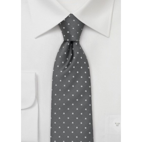 Silver-Gray Polka Dot Tie