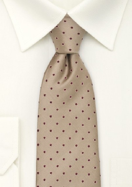 Golden Tan Polka Dot Tie