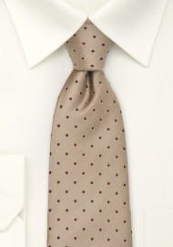 Golden Tan Polka Dot Tie