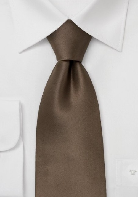 Solid Bronze Brown Silk Tie