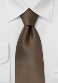 Solid Bronze Brown Silk Tie