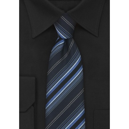 Midnight Blue Striped Necktie