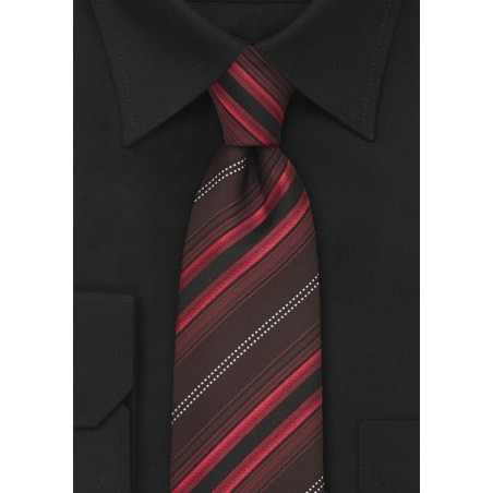 Modern Maroon-Red Striped Necktie