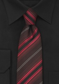 Modern Maroon-Red Striped Necktie