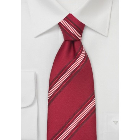 Venetian Red Striped Silk Tie