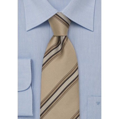 Khaki-Tan Silk Tie by Cavallieri